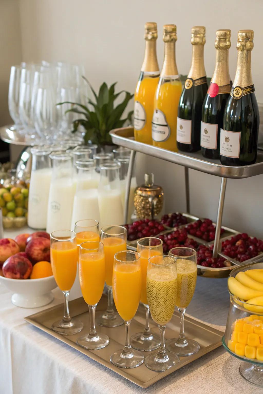A mimosa bar that adds a touch of elegance to your brunch.