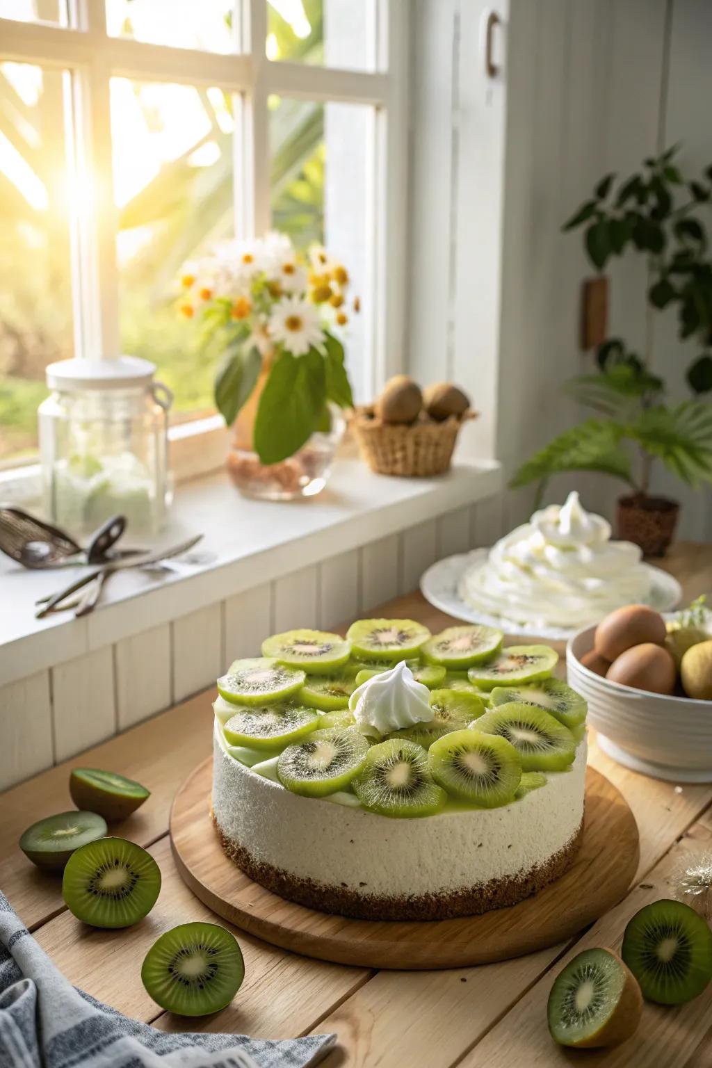 A kiwi cream delight that’s fresh and welcoming.