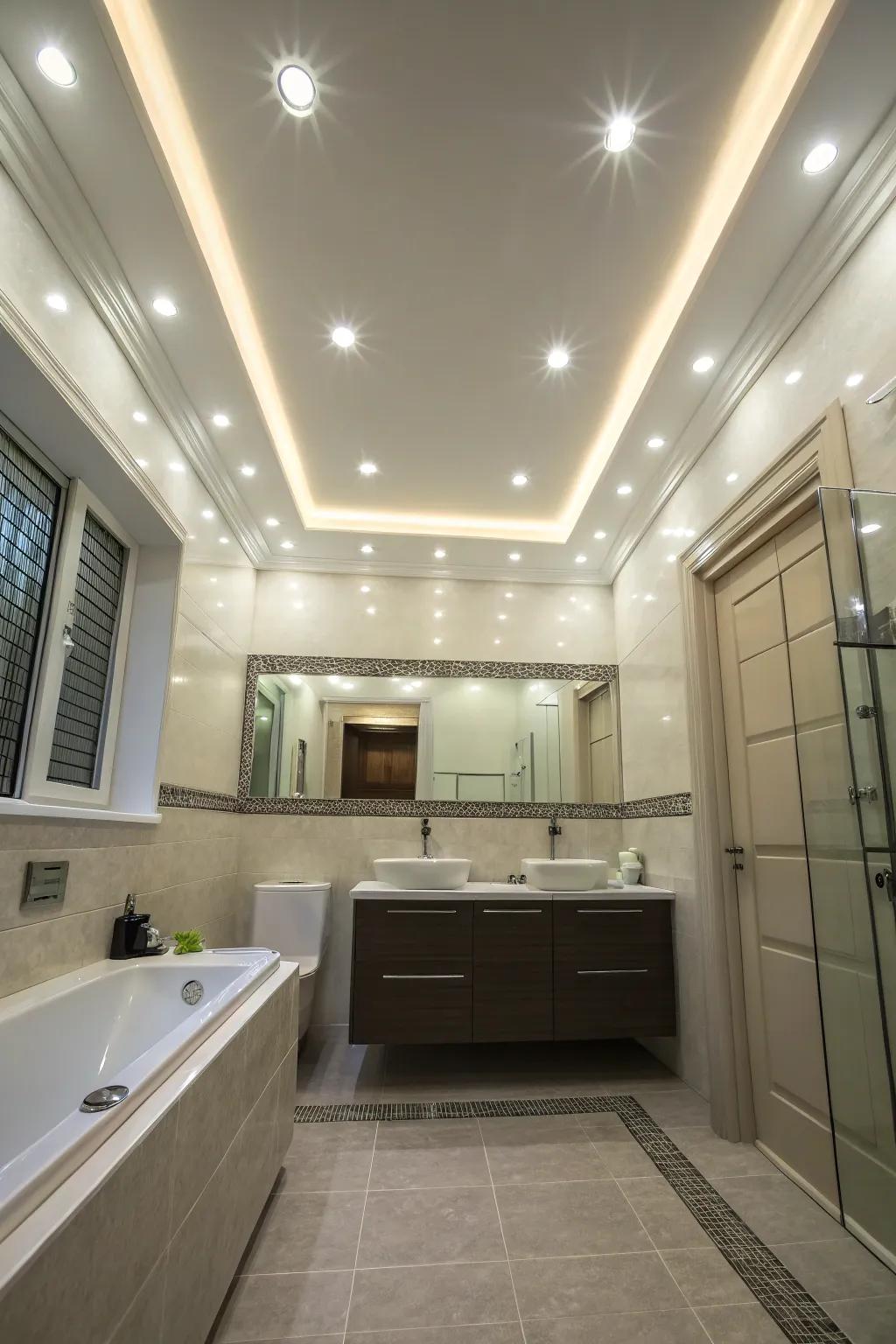 LED lighting in millwork supplies atmospheric lighting and elegance.