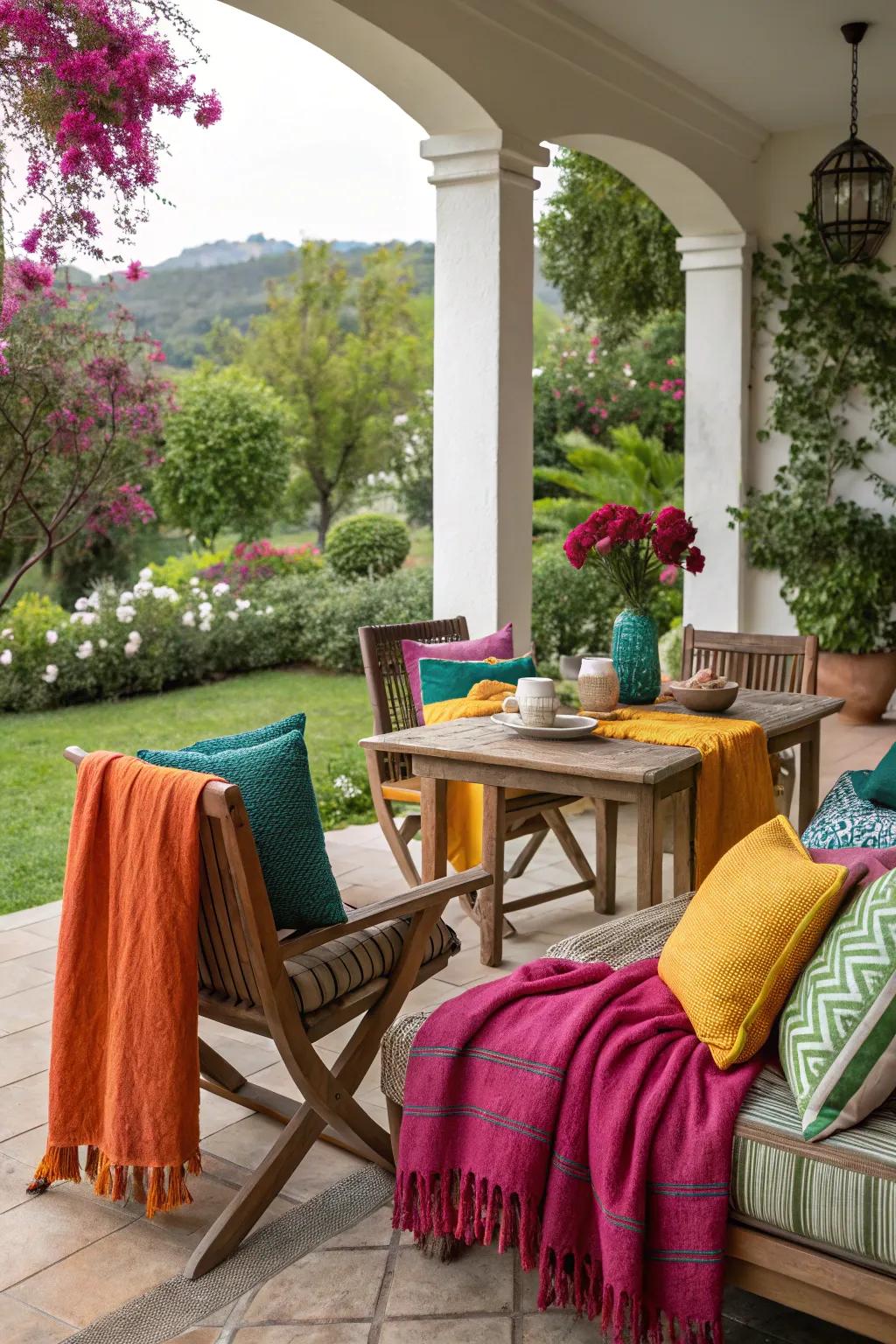 Textiles have the ability to transform your patio into a comfortable retreat.