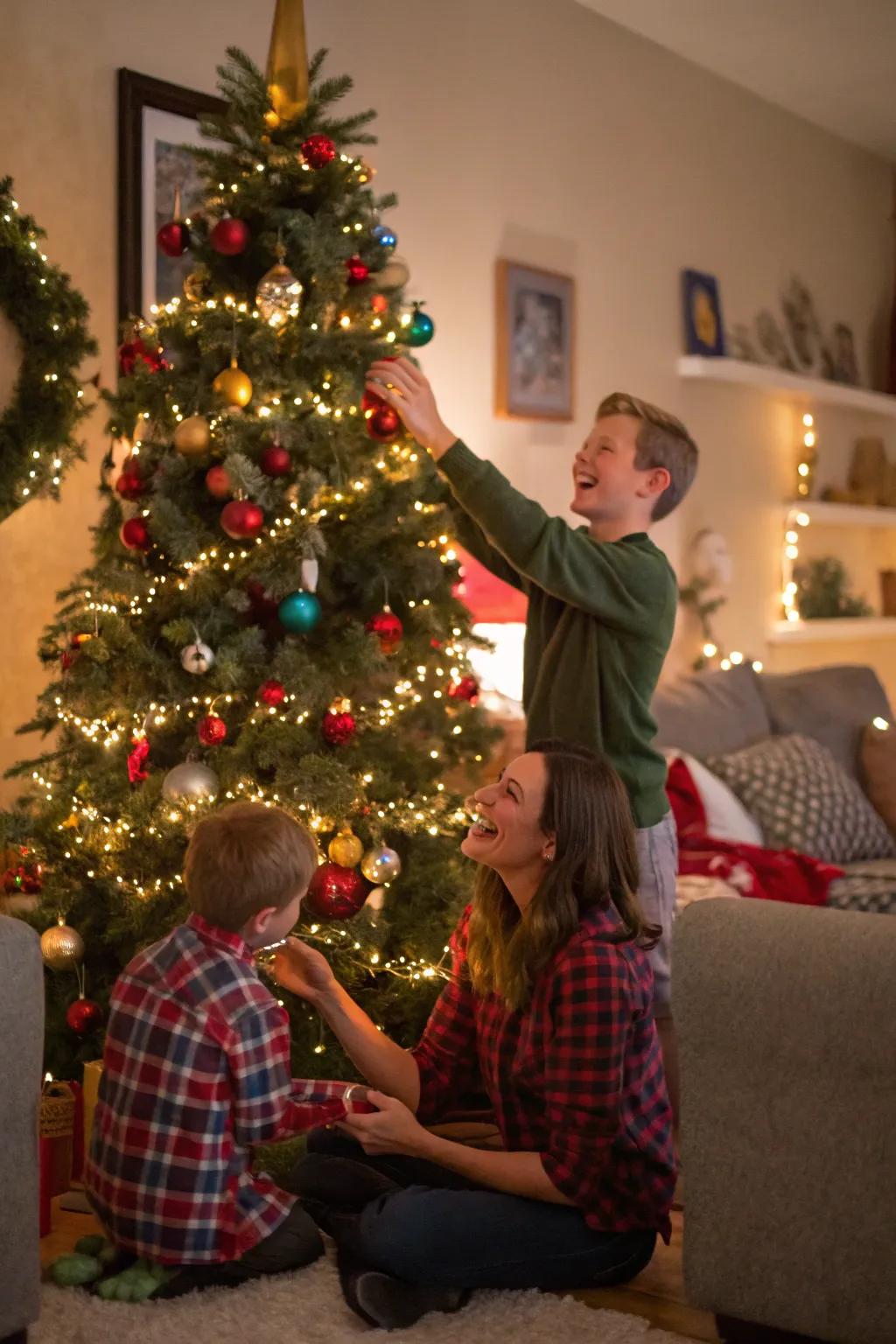 Trimming the tree records sincere family connections.