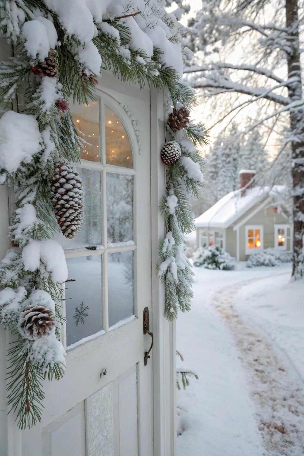 Chalky elements bring a snowy charm.