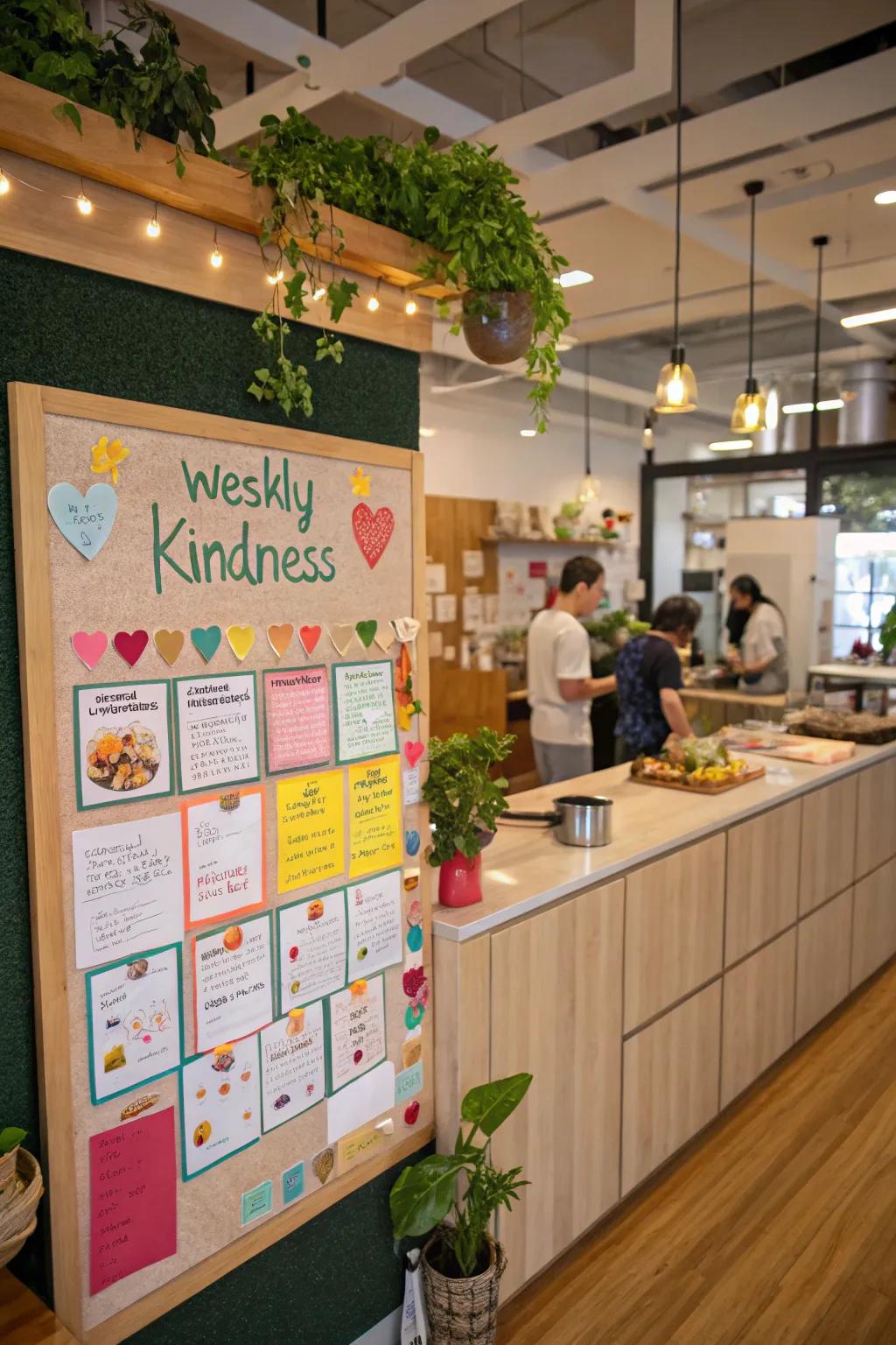 A benevolence venture panel to inspire weekly participation.