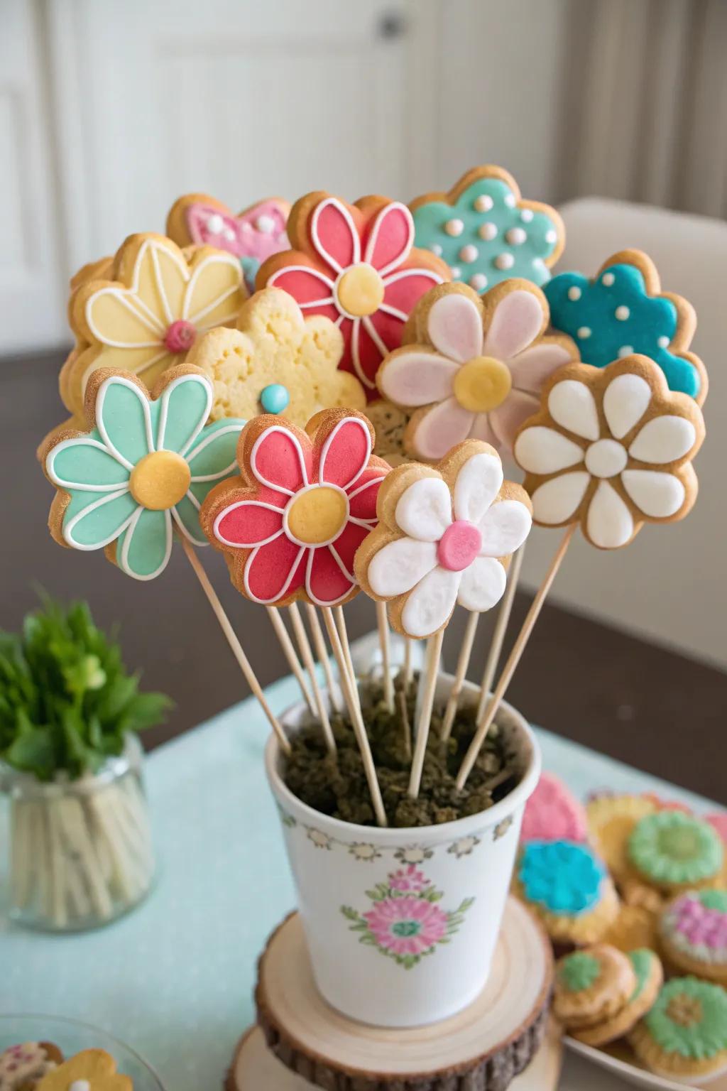 Cookie bouquets add a playful spin to your display.