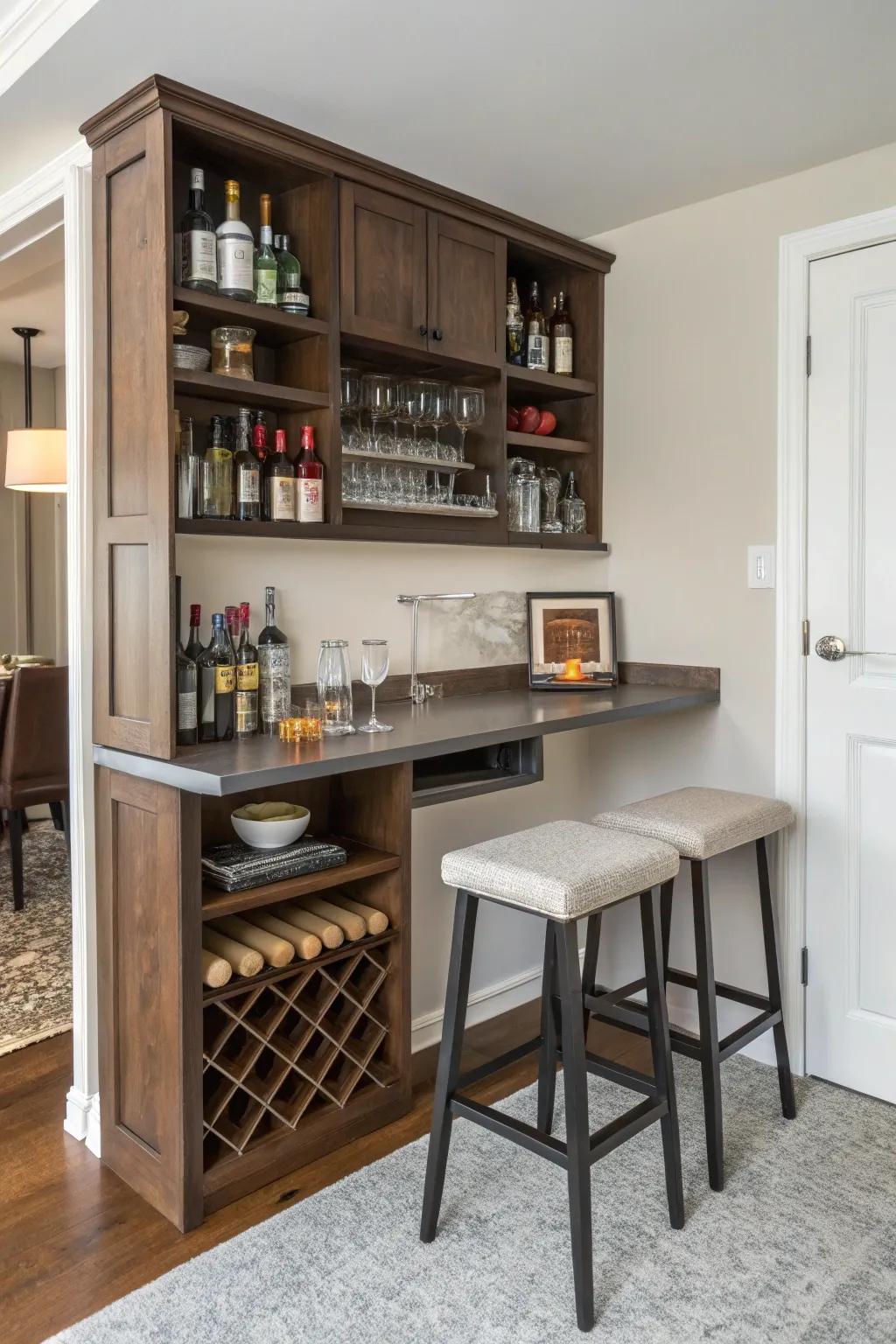 With a compact bar design, make the most of your space.