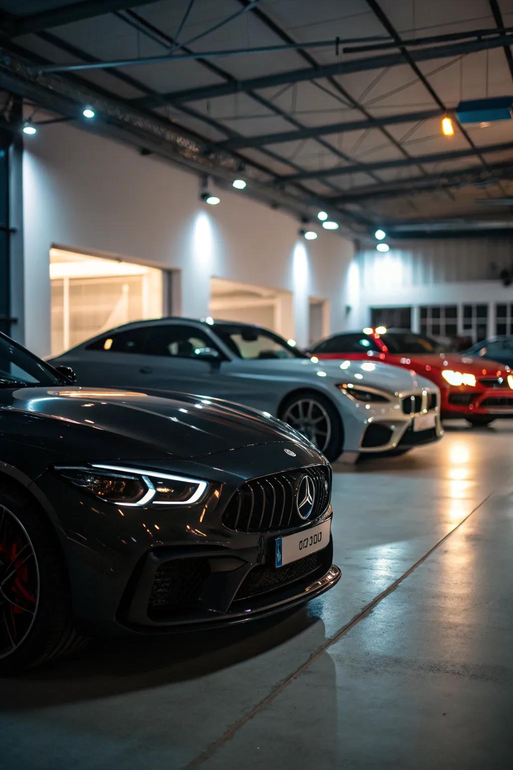 Creative illumination solutions can transform the atmosphere of your garage.