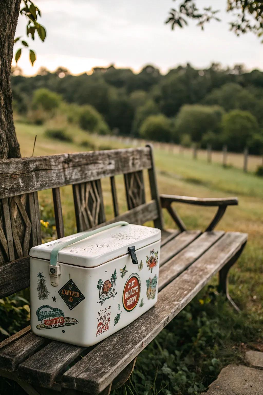 A cooler with retro graphics for a classic feel.