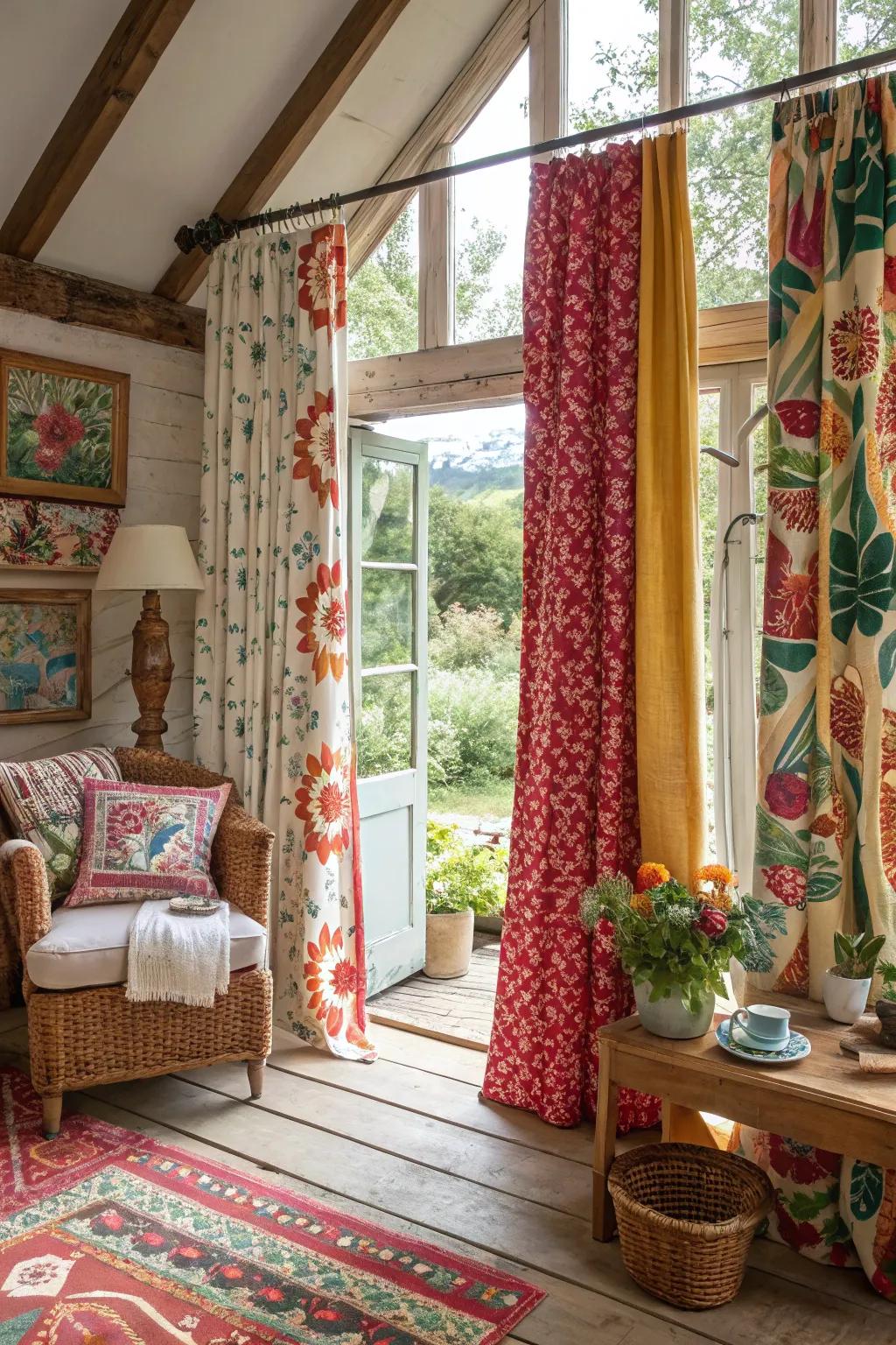 Daring designs bring a lively and dynamic energy to country-style settings.