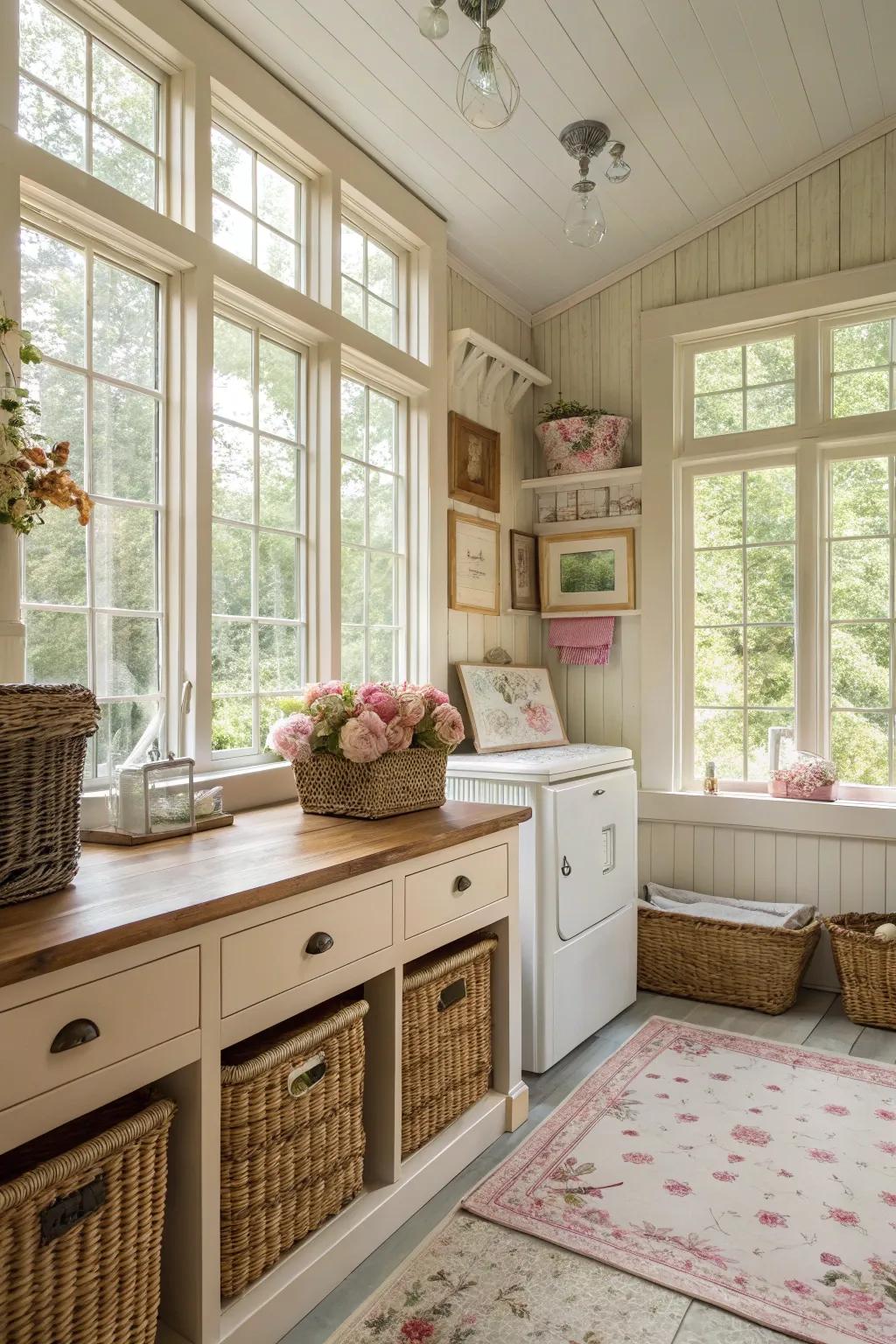 Sunlight enriches the spacious, breezy vibe of the space.