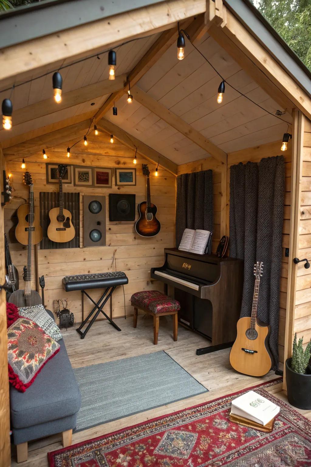 A music studio sanctuary designed for musicians.