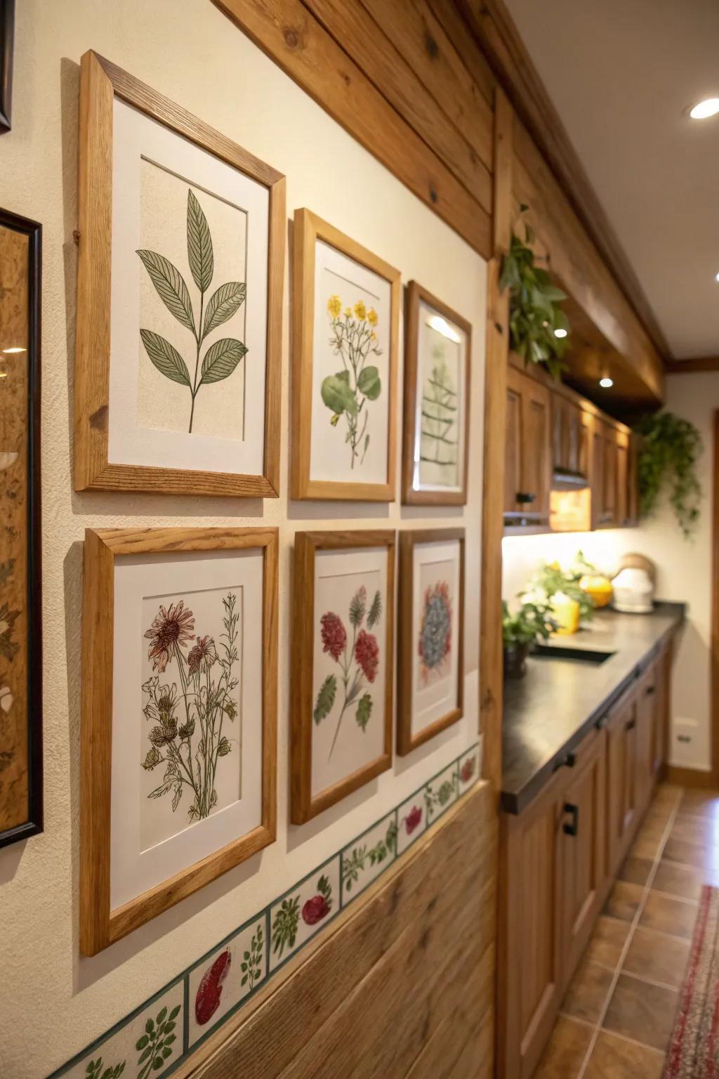 Natural components bring a comfortable, rustic feel to picture layouts.