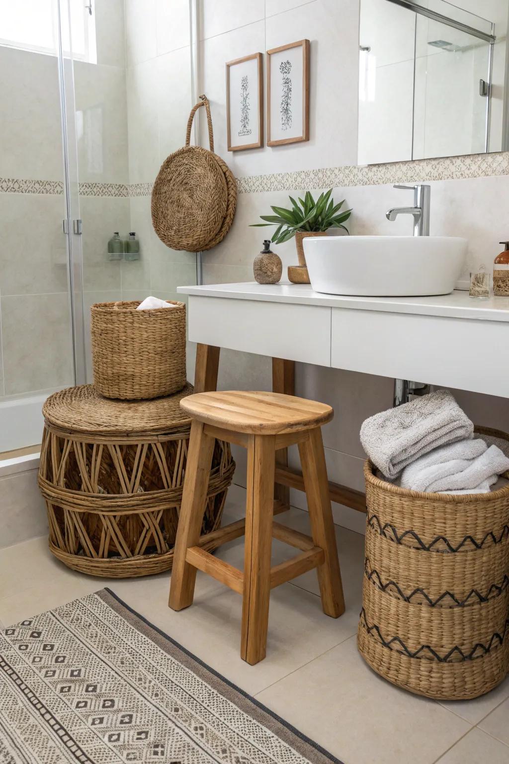 Ornamental additions impart a personal and charming element to your restroom.