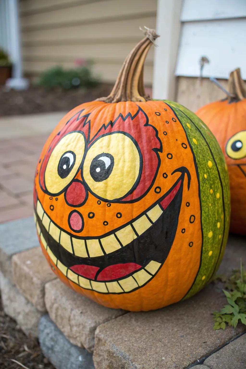 Bestow a hint of eccentricity to your décor with playful pumpkin faces.
