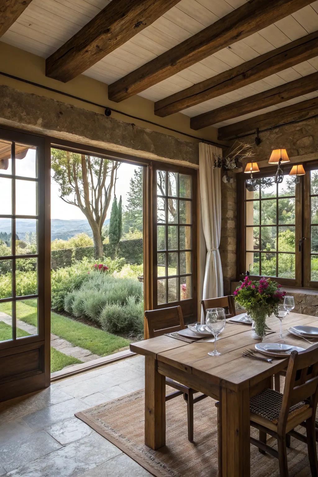 Spectacular sights through your windows bring the outdoors right into your dining space.