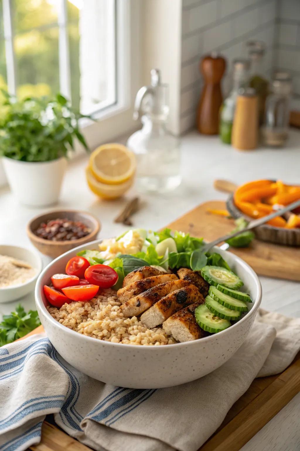 Nourishing grain bowls create a balanced supper.