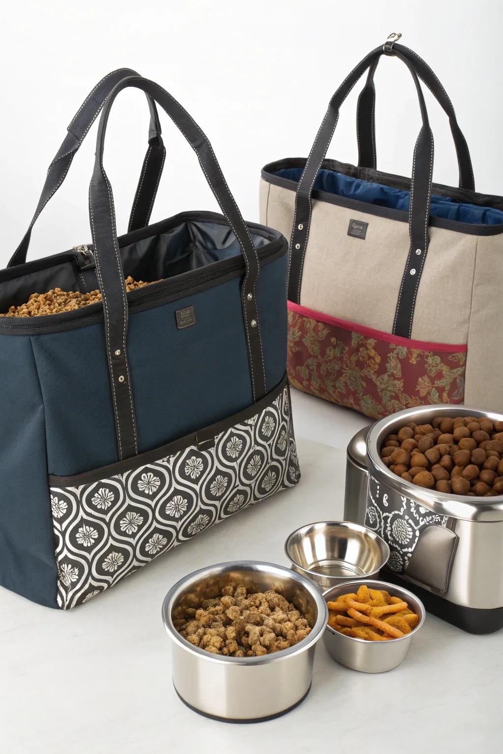 Mobile carriers deliver a versatile and elegant answer for storing and transporting kibble.