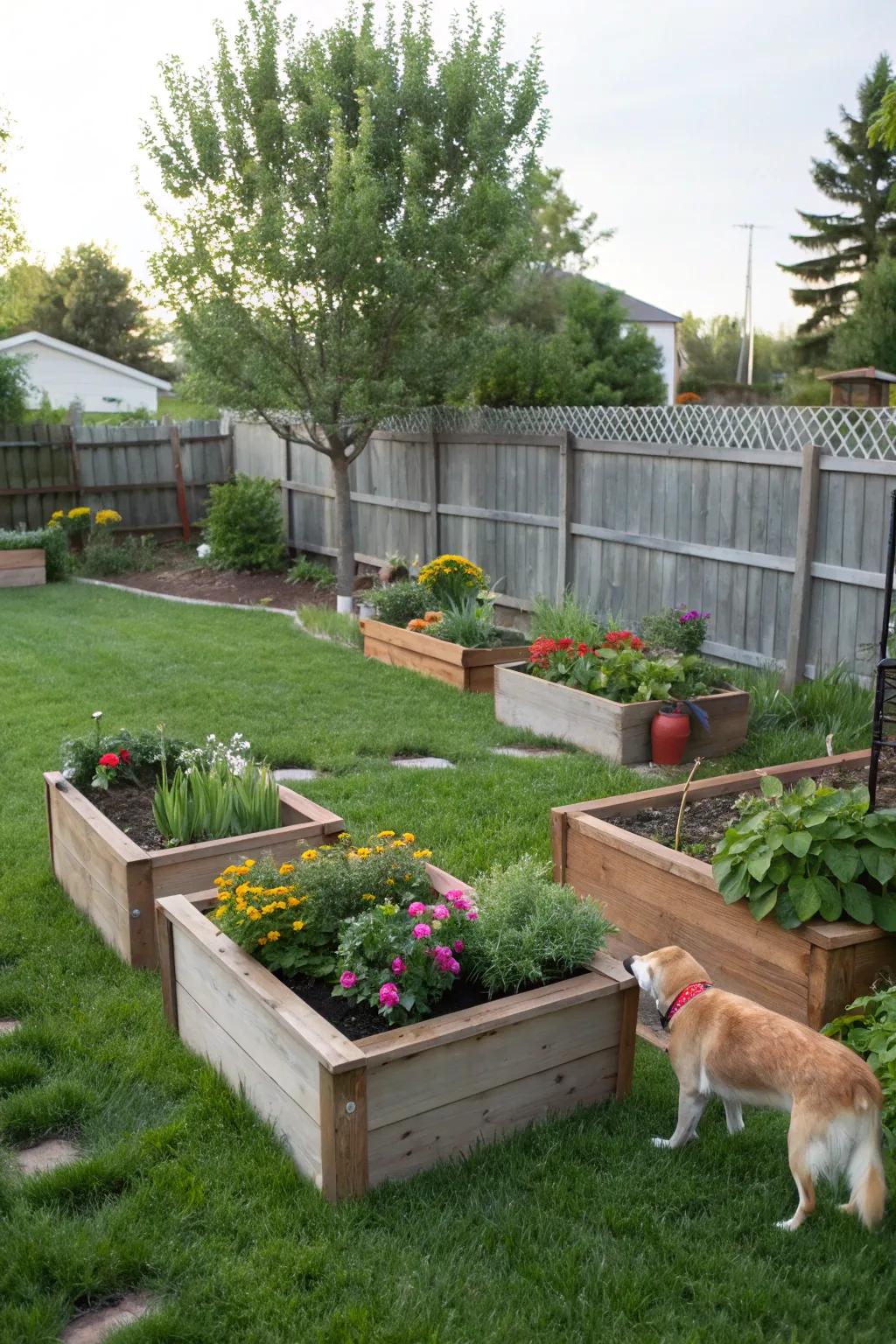 Elevate your garden with elevated plots for beauty and protection.