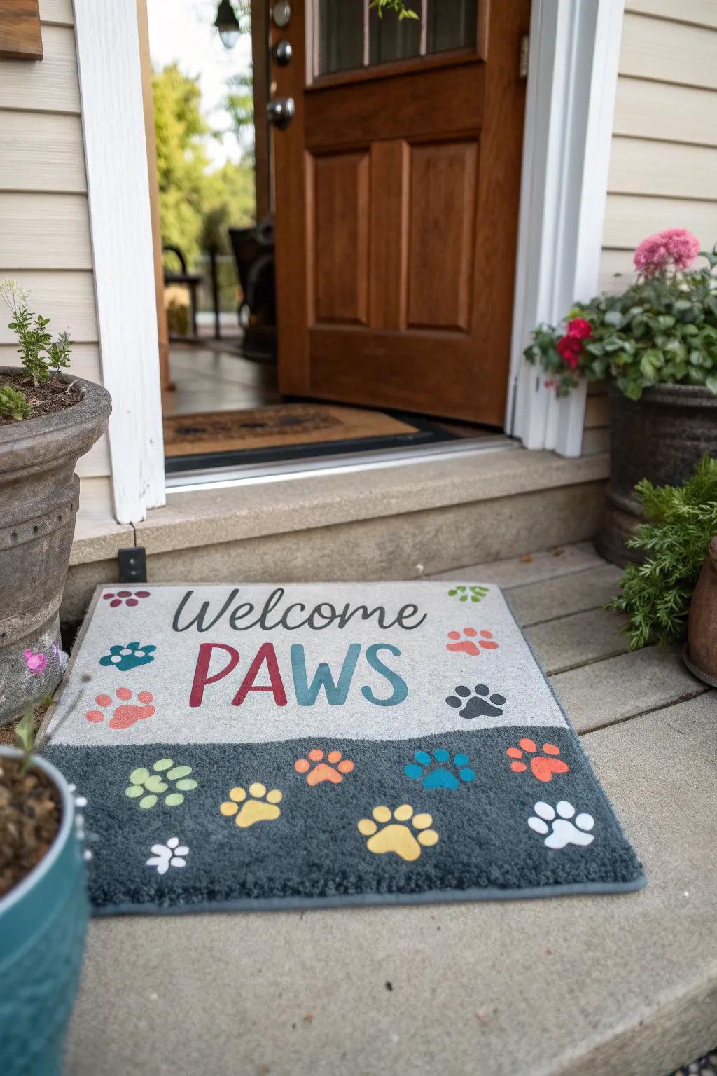 Pet-themed doormats delight animal lovers at the doorstep