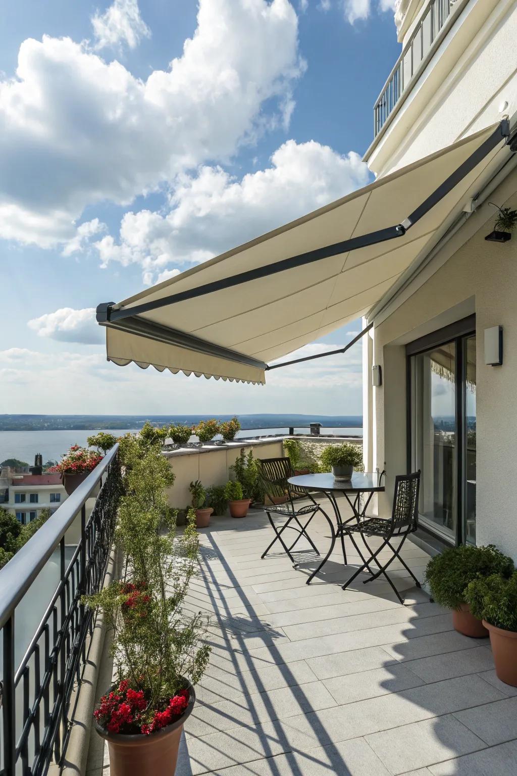 Shadow when it's needed, sun whenever desired.