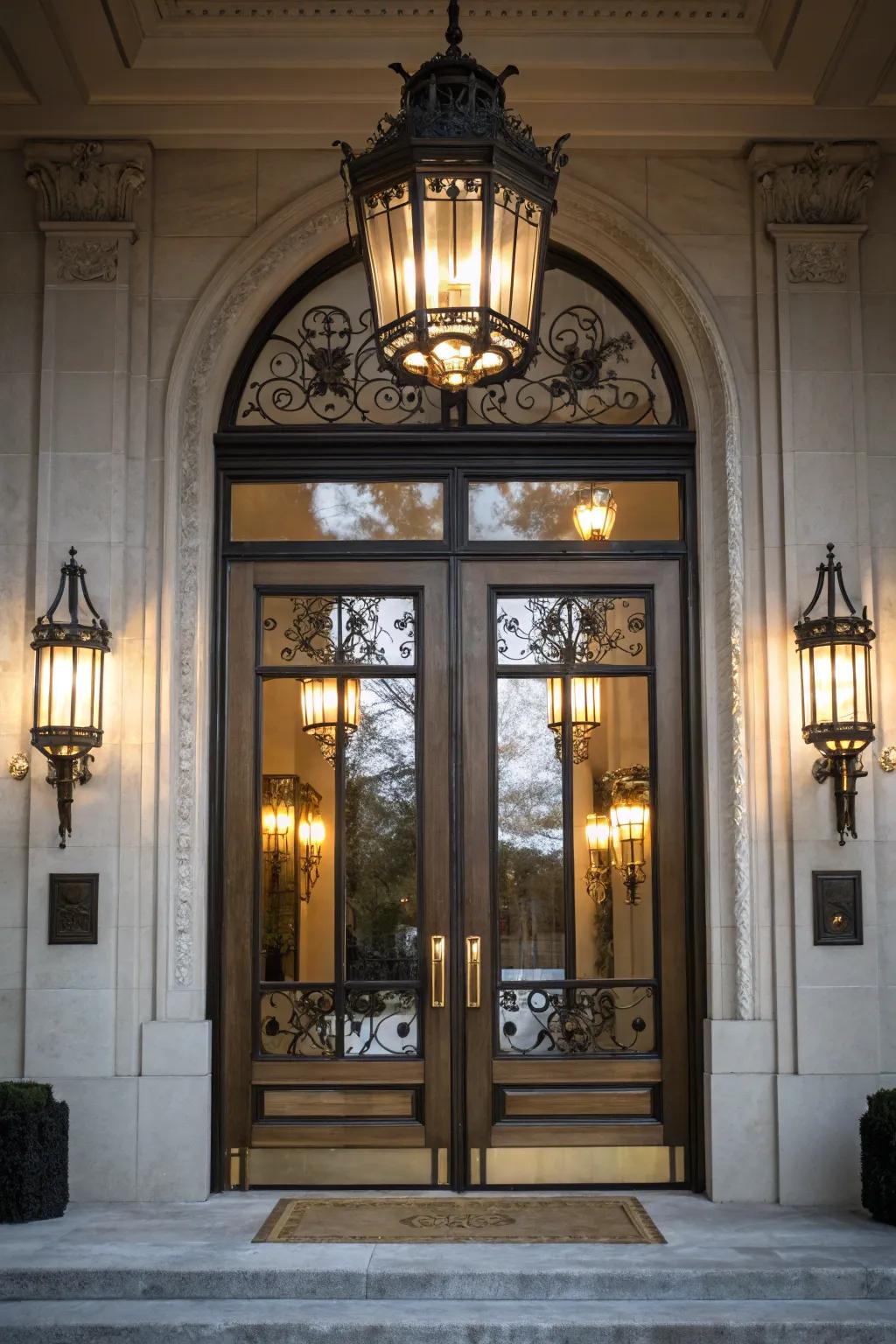 Well-balanced lighting creates harmony and enhances your entryway.
