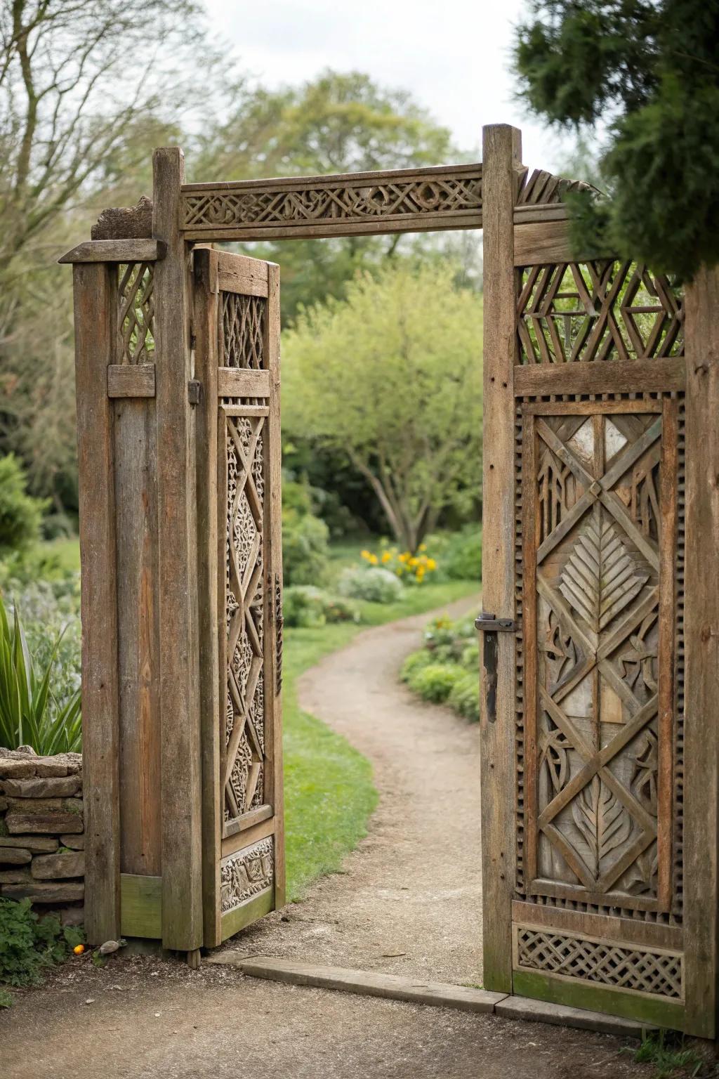 Polygon shapes bring a modern flair to this timber entrance.