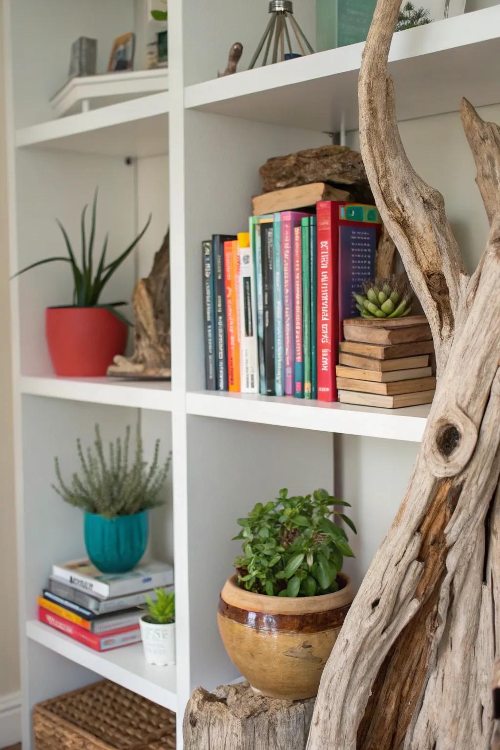 Elevate your shelves with the essence of timber.