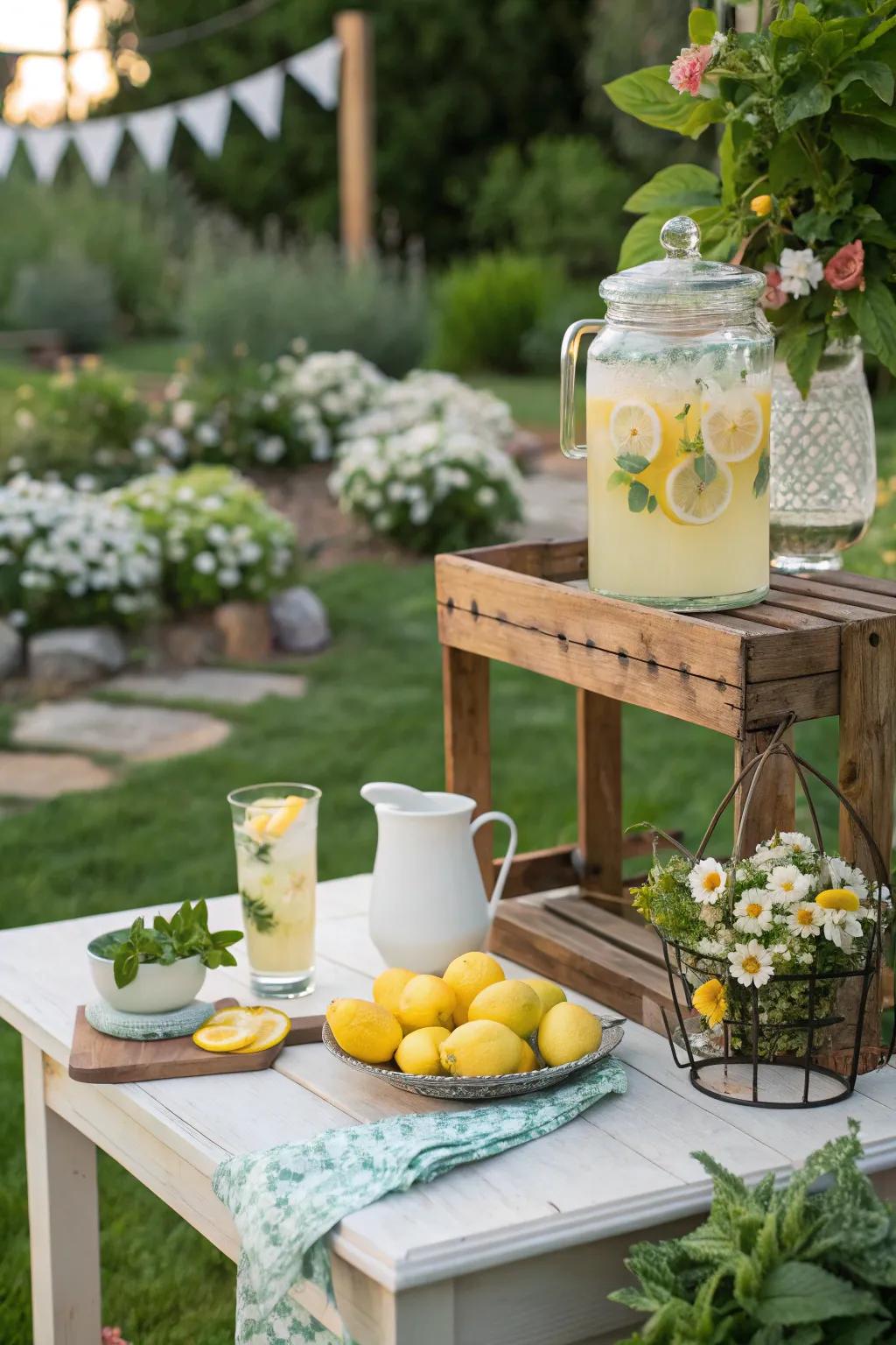 A revitalizing citrus station for any simple outdoor event.
