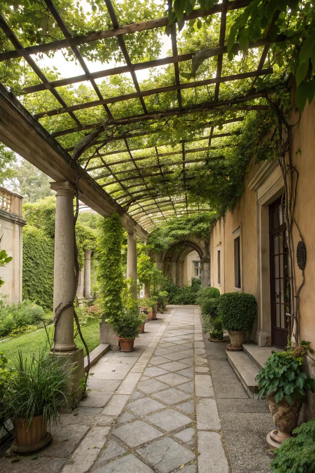 Elevate your courtyard with architectural features like arbors.