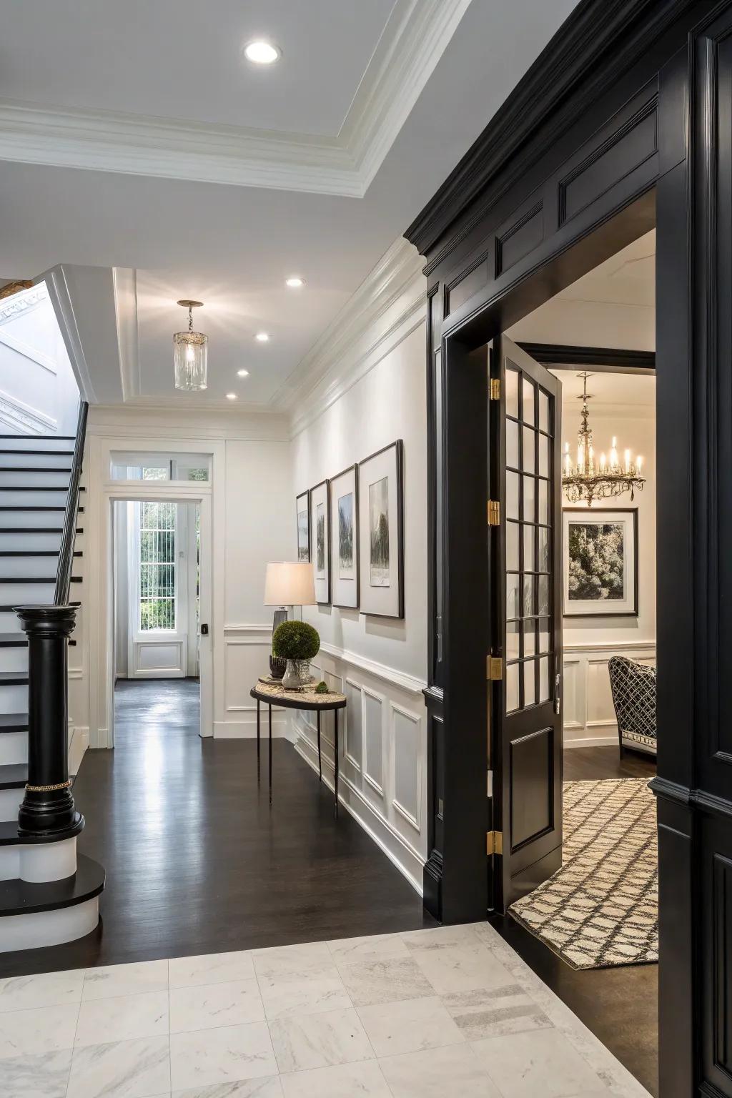 Contrasting colors make a bold statement.