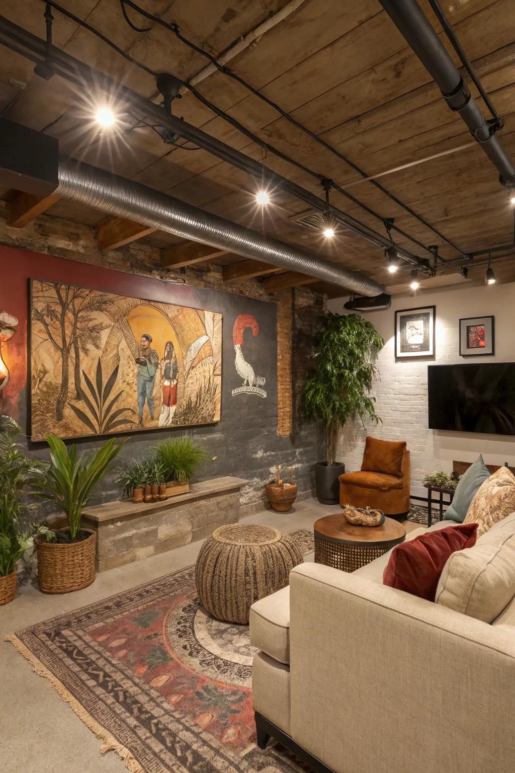 A striking portrayal accentuates the exposed upper space design.