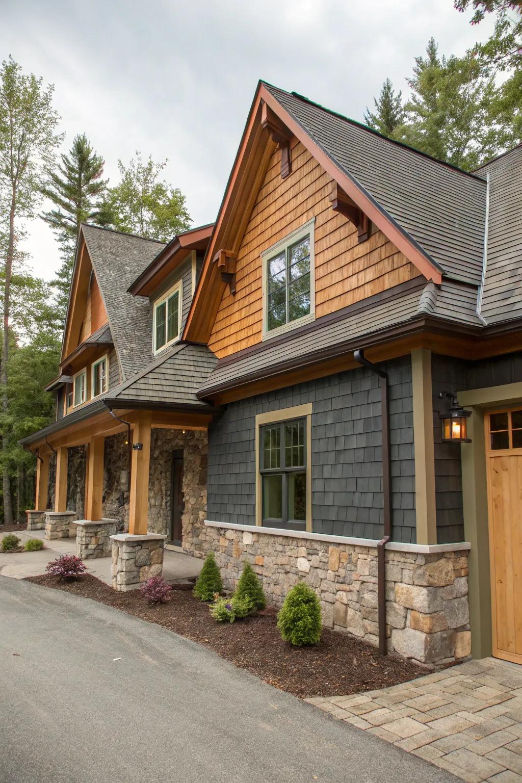 Textural difference adds depth and intrigue to your home’s exterior.