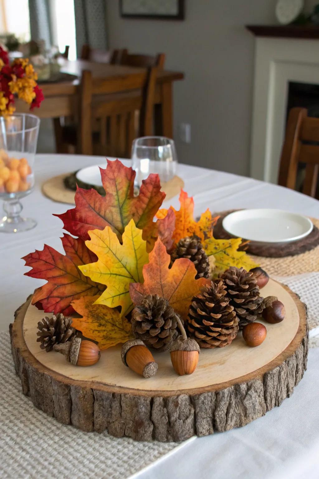 Wood wafers append a rustic note to your fall embellishments.