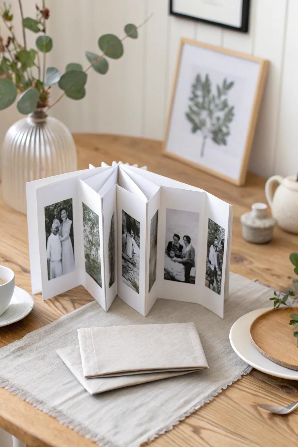Celebrate Dad's special moments using a charming concertina photo card filled with treasured memories.
