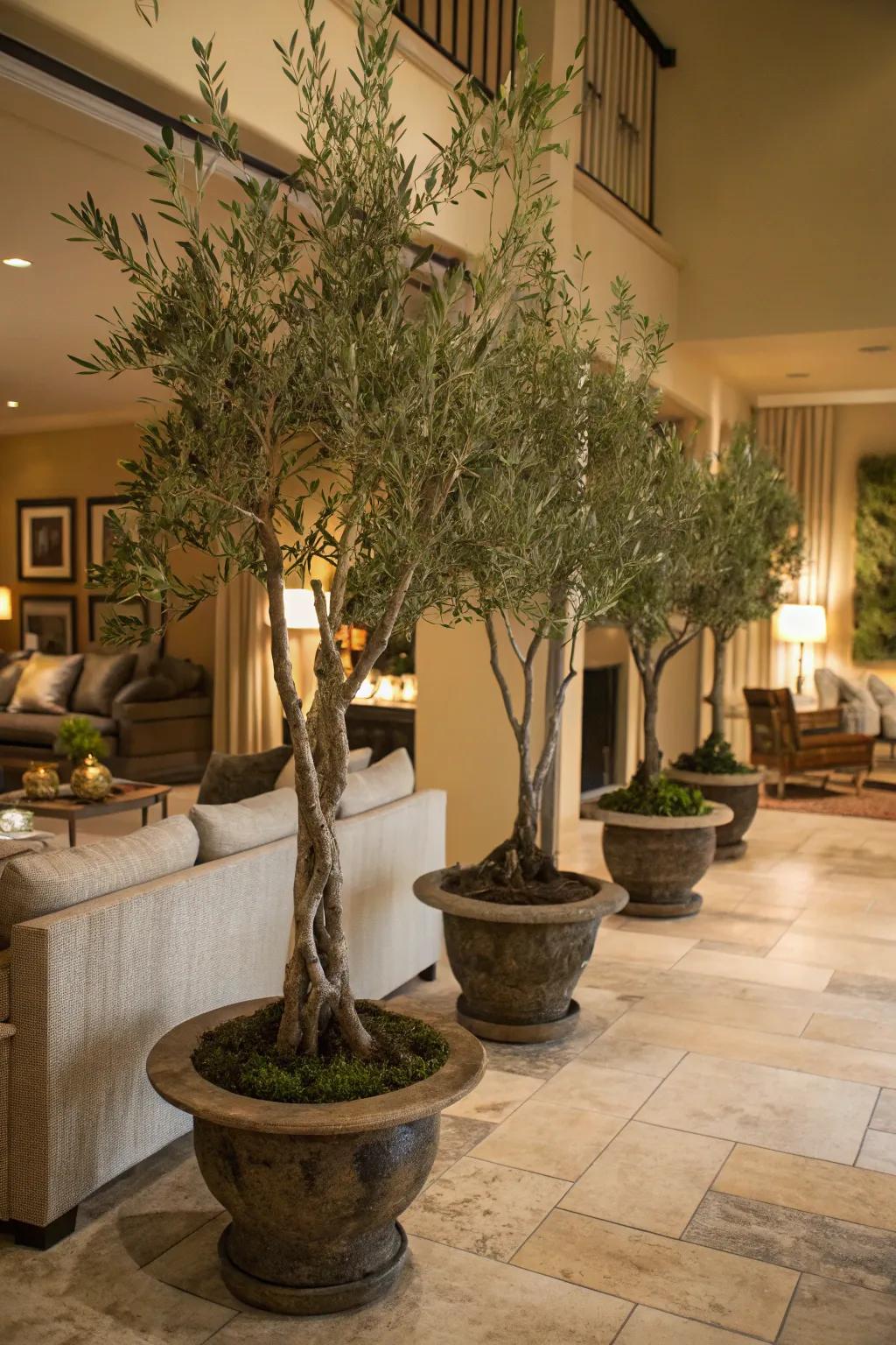 Incorporate layered heights to enhance your decor with synthetic Italian plants.