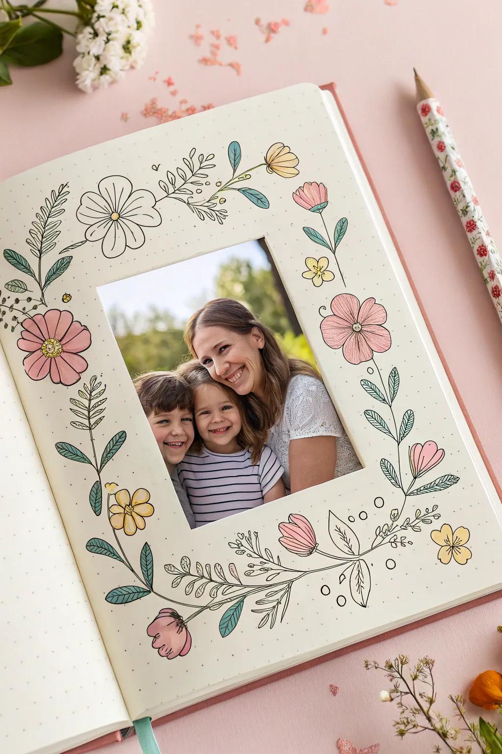 Blooming borders elegantly frame your cherished memories.