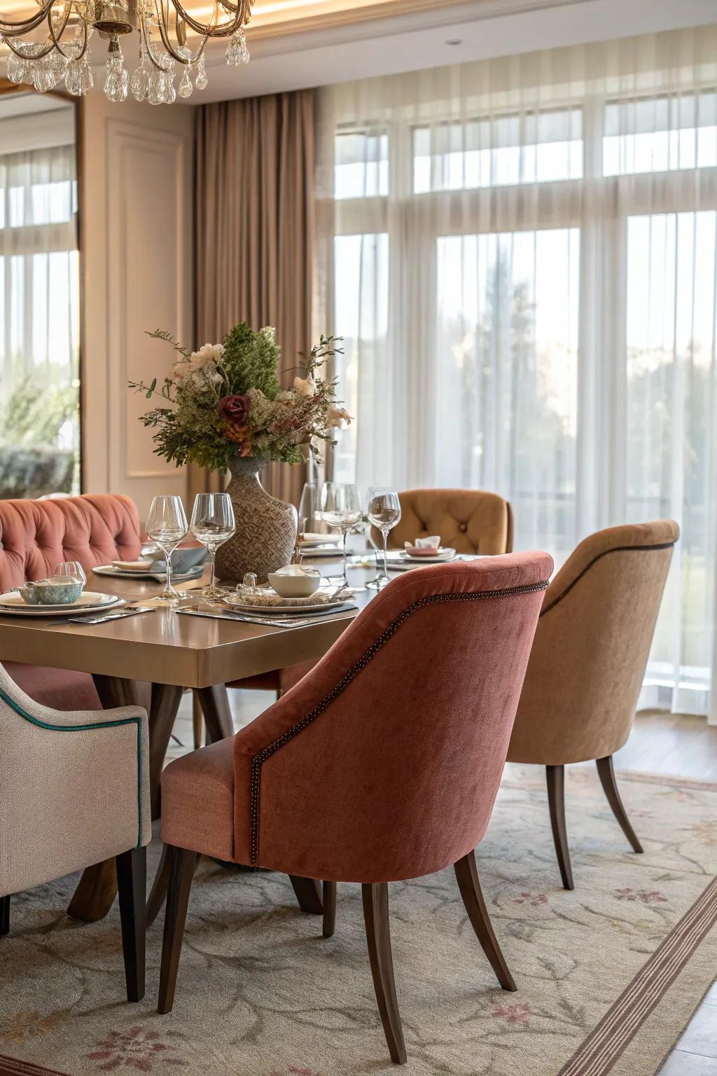 Comfortable seating makes every meal a luxurious experience.