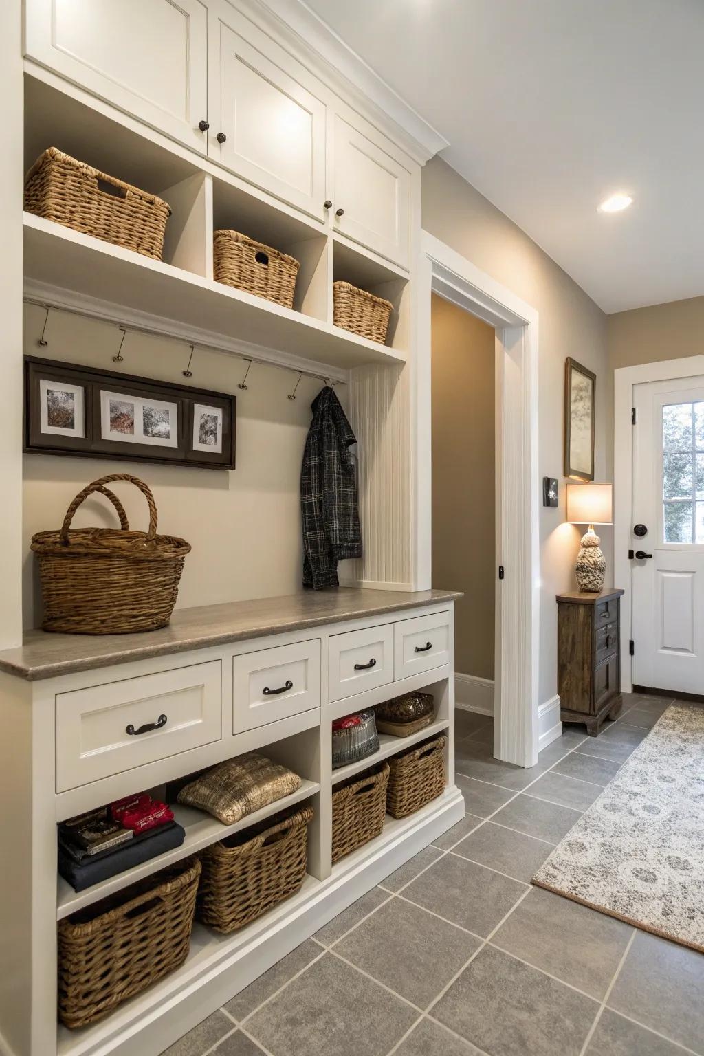Smart storage solutions can get the most out of a small entrance space.