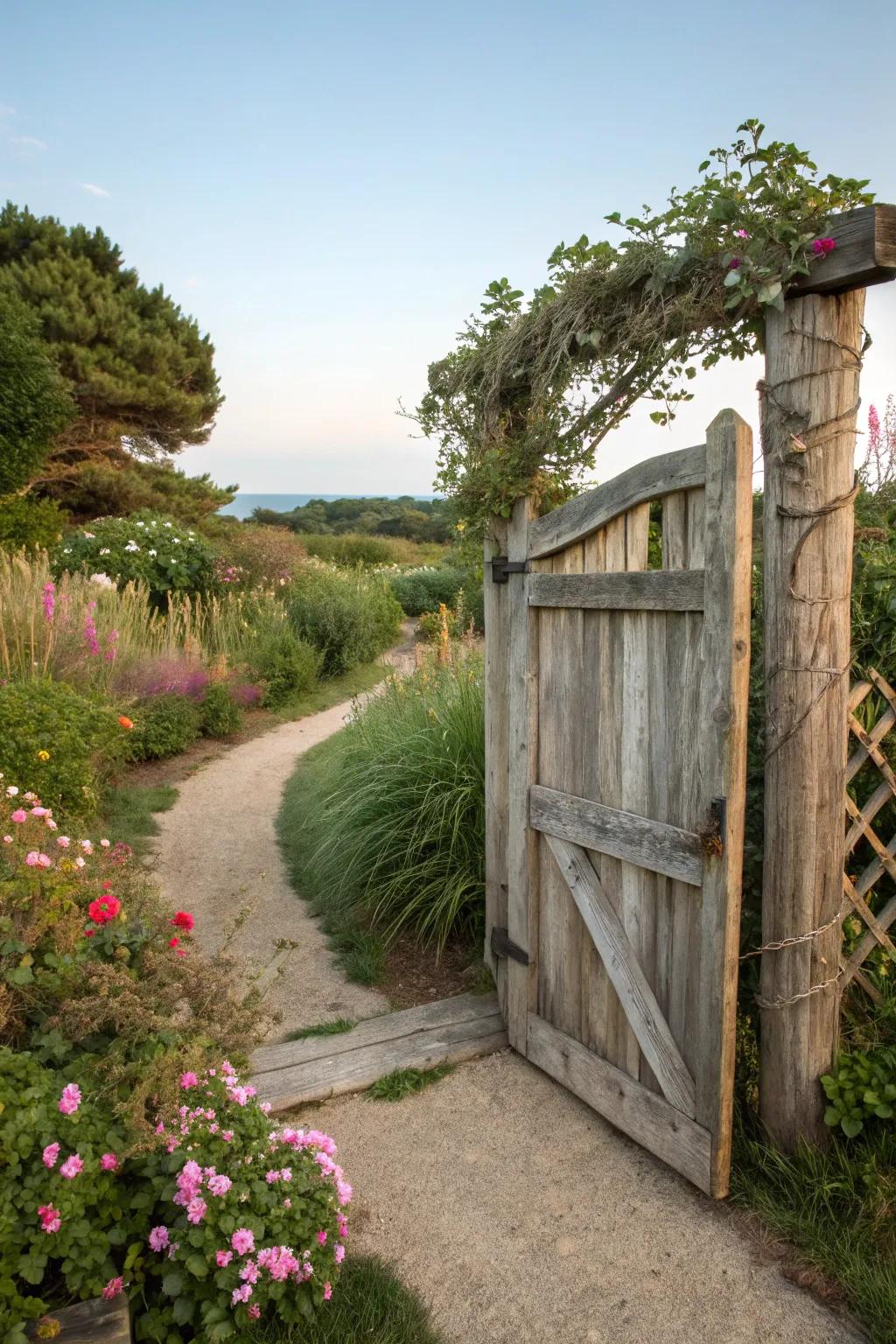 Earthy timber gates infuse warmth and charm into any home.