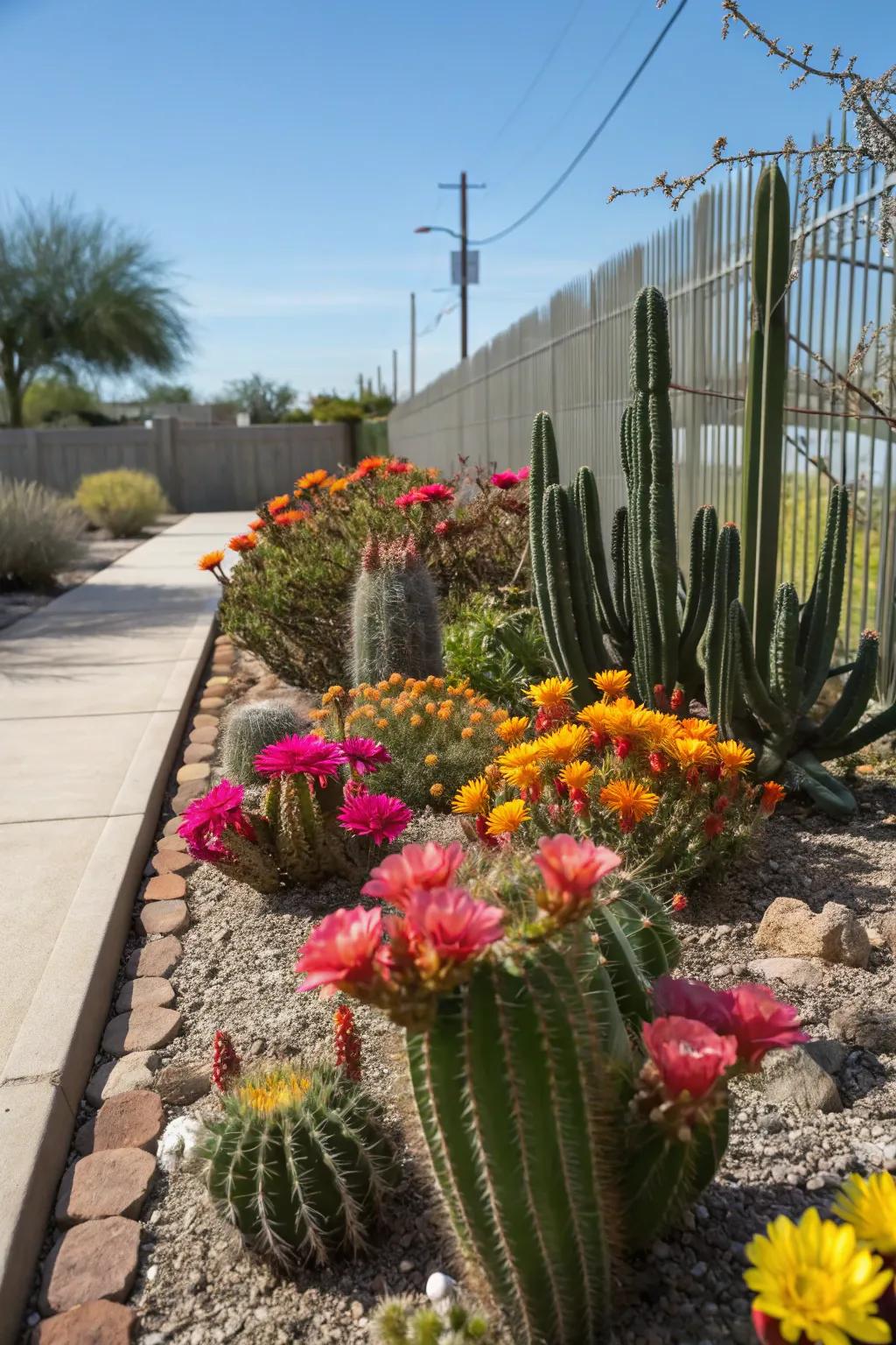 Blooming desert plants adding a burst of color.