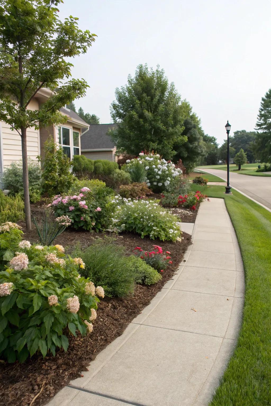 Ground cover creates clean lines and enhances the overall aesthetic.