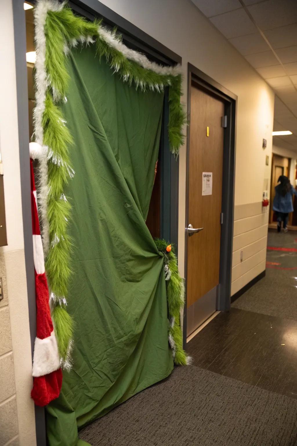 The Grinch's den serves as a humorous and festive Yuletide portal.