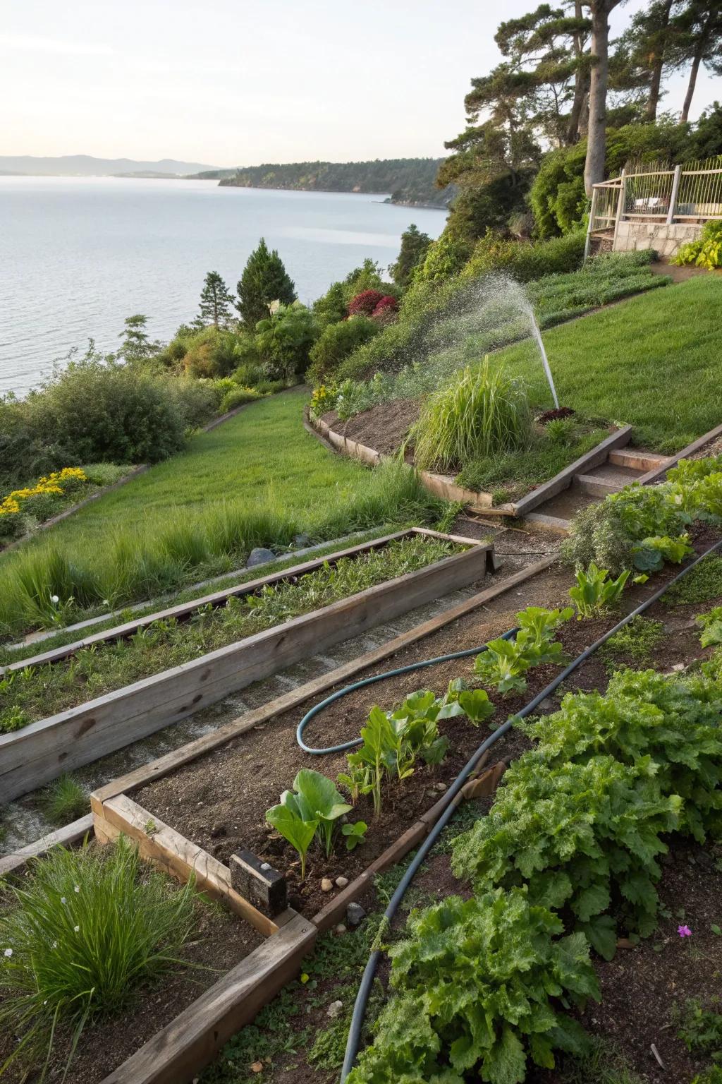 Effective liquid regulation is pivotal for sustaining a flourishing sloping garden.