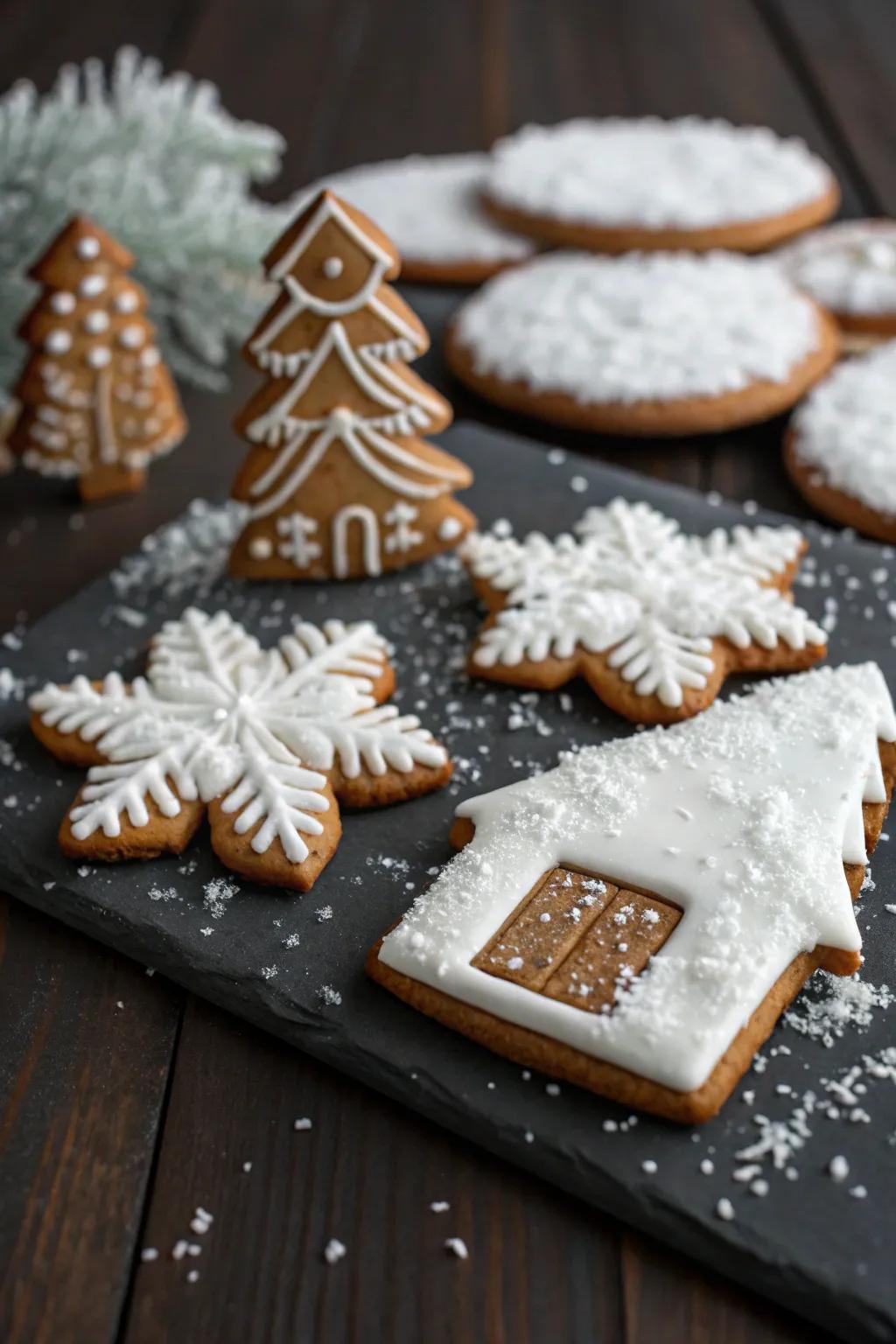 A snowy gingerbread winter fantasia.