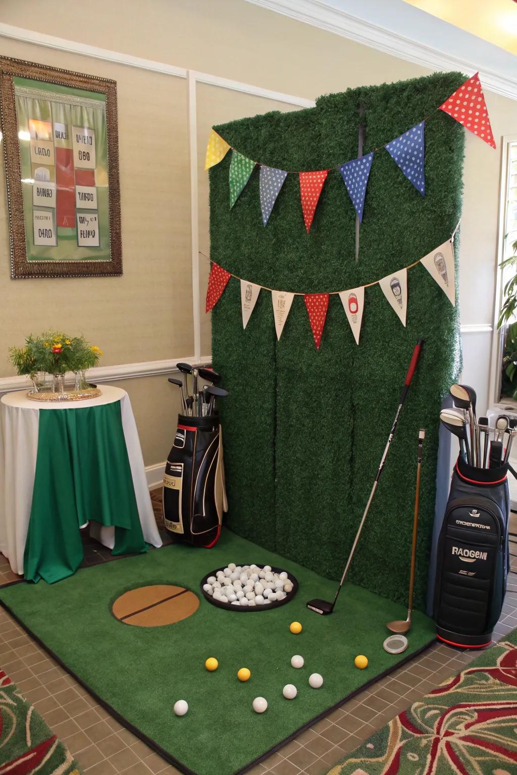 Immortalize moments with an engaging and interactive golf-themed snap station.