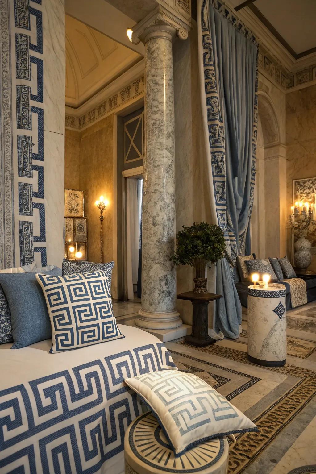 The Hellenic key motif adds an ageless design to your design.