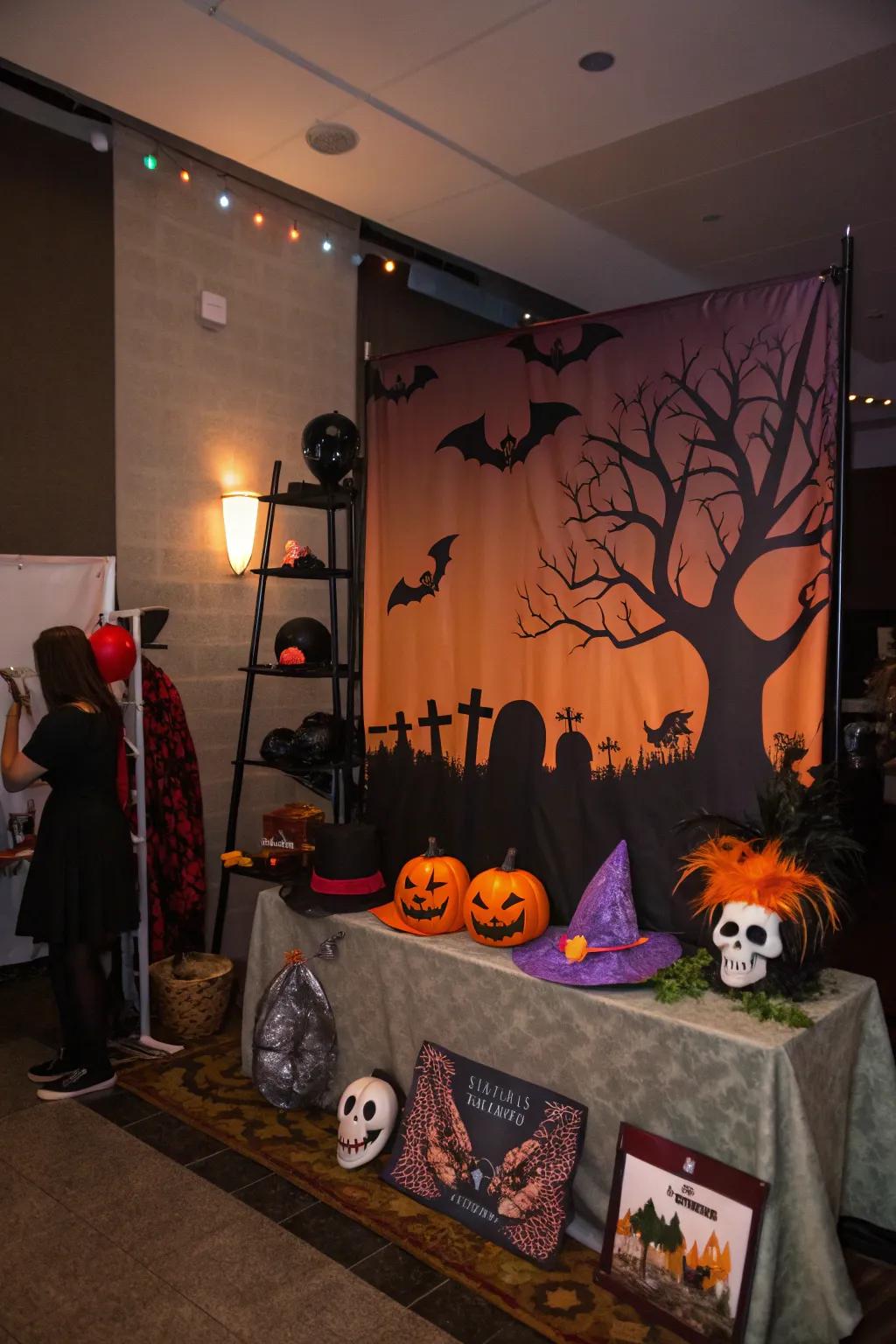Capture memories with a spooky snapshot station.