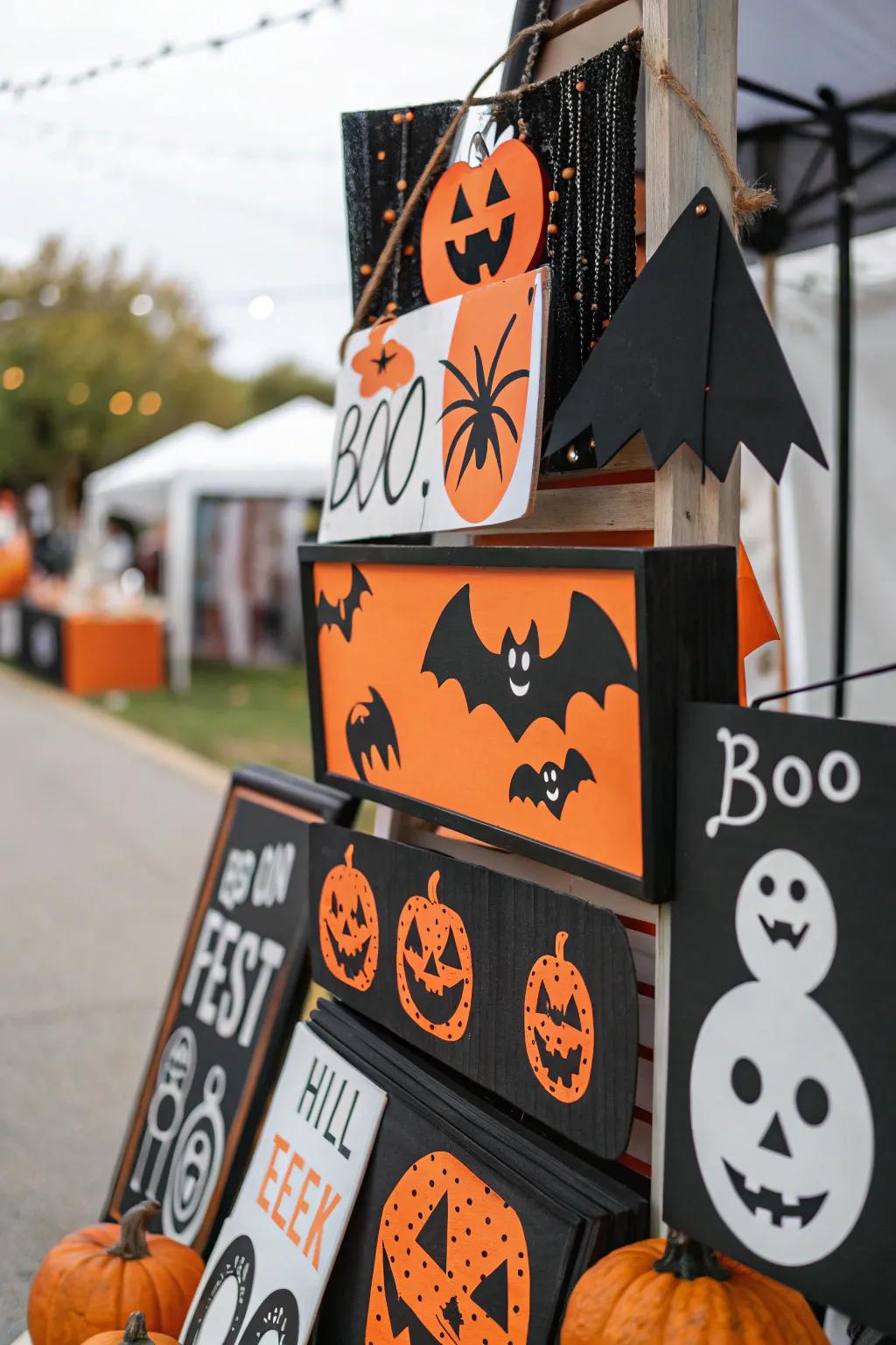 Traditional Halloween shades forging a cohesive aesthetic.