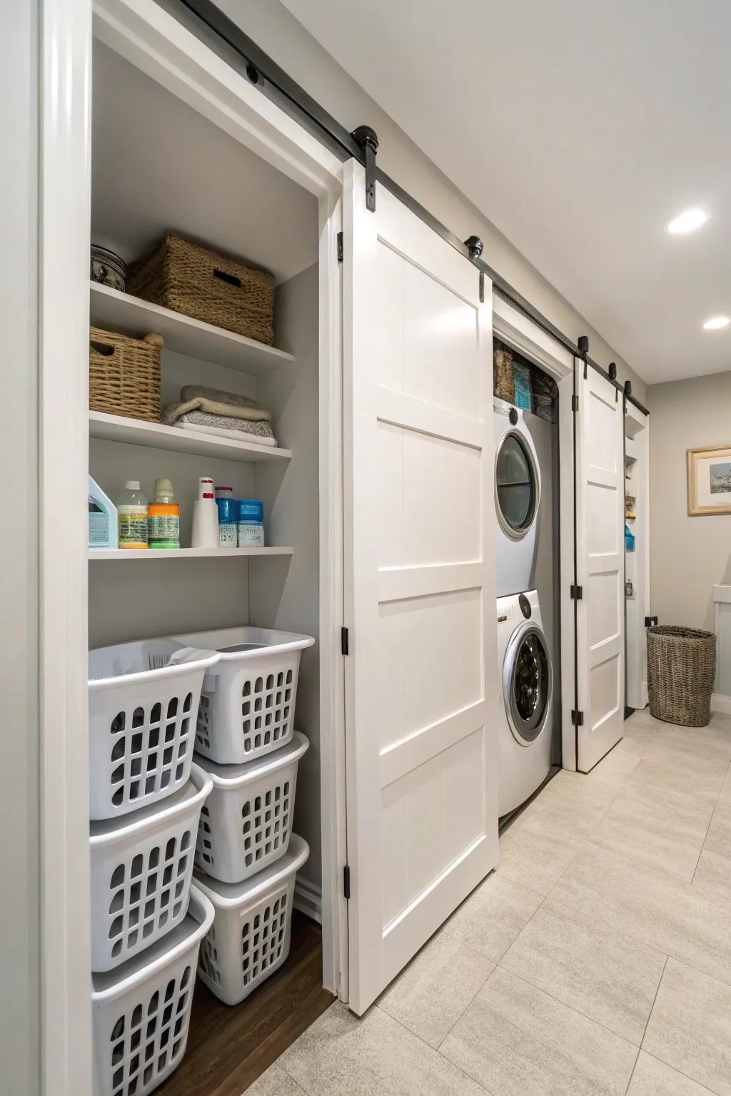 New-wave doors grow hallway space.