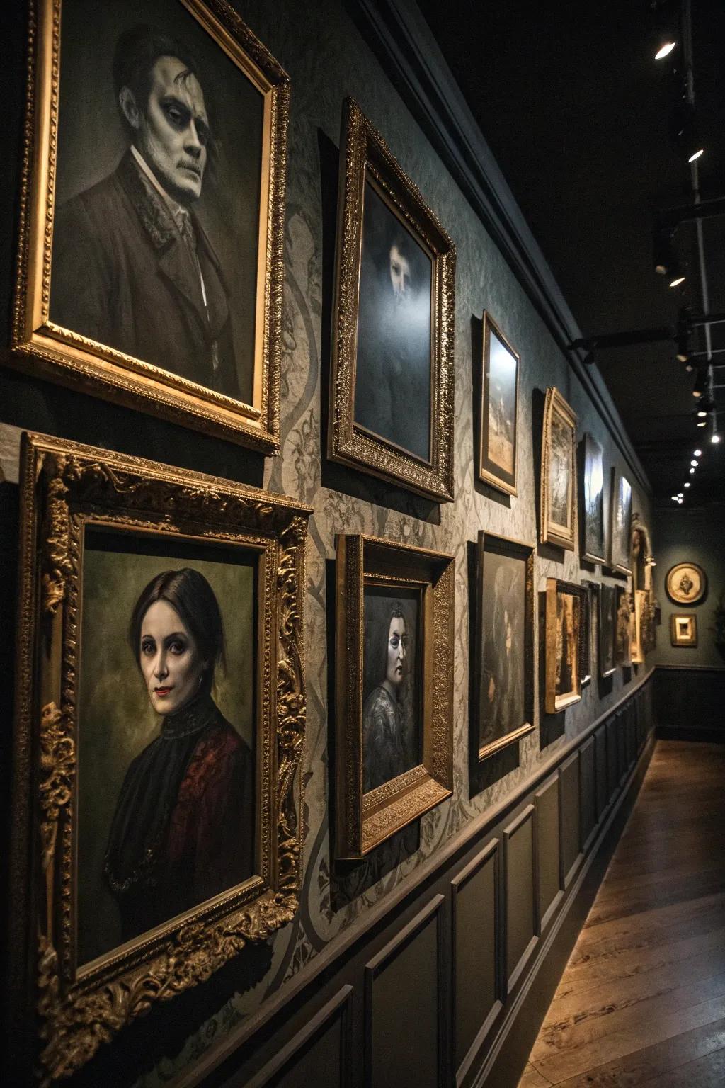 Creepy wall artwork can turn your area into a haunted gallery.