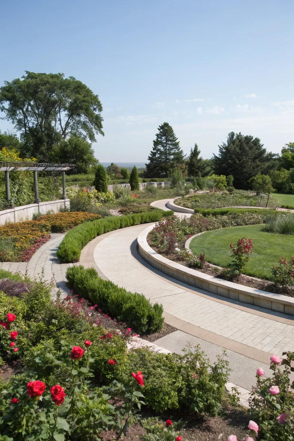 Winding lines bring an organic flow to your garden.